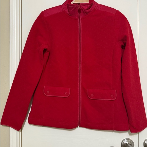 Talbots Red fleece Jacket - Picture 2 of 5